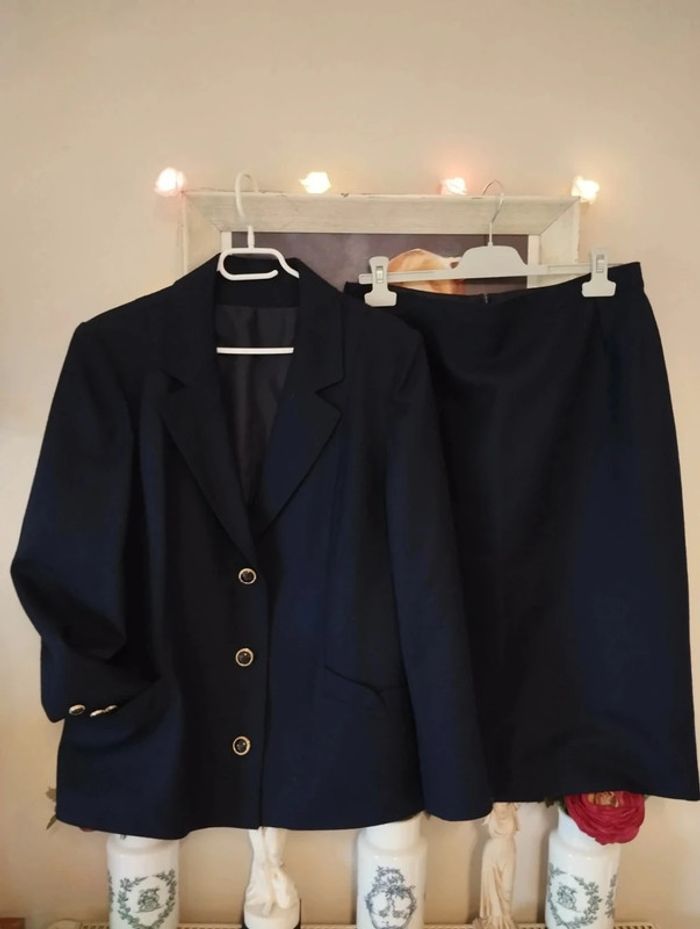 💞 Ensemble Vintage Blazer & Jupe Pure Laine T42/44💞 - photo numéro 12