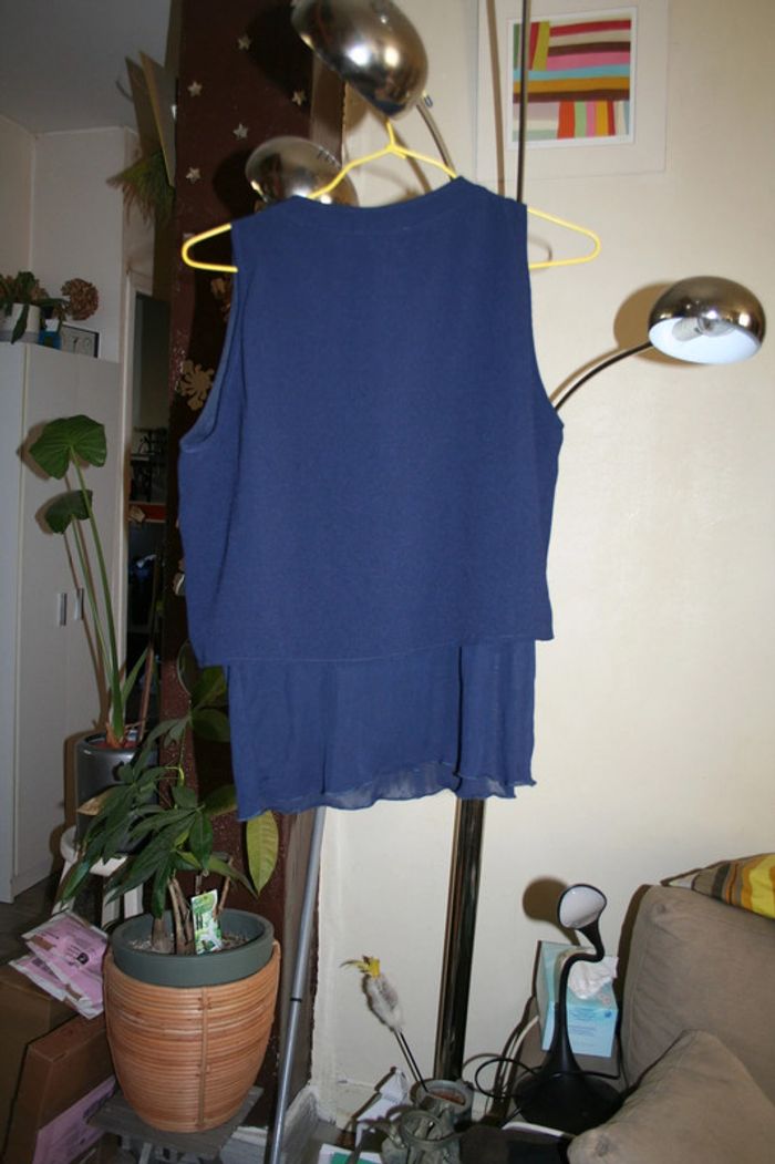 🌸Top voile bleu marine Taille 38 "Mango" Neuf 🌸 - photo numéro 3