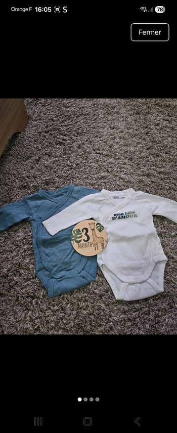 Lot de 2 bodys manches longues 