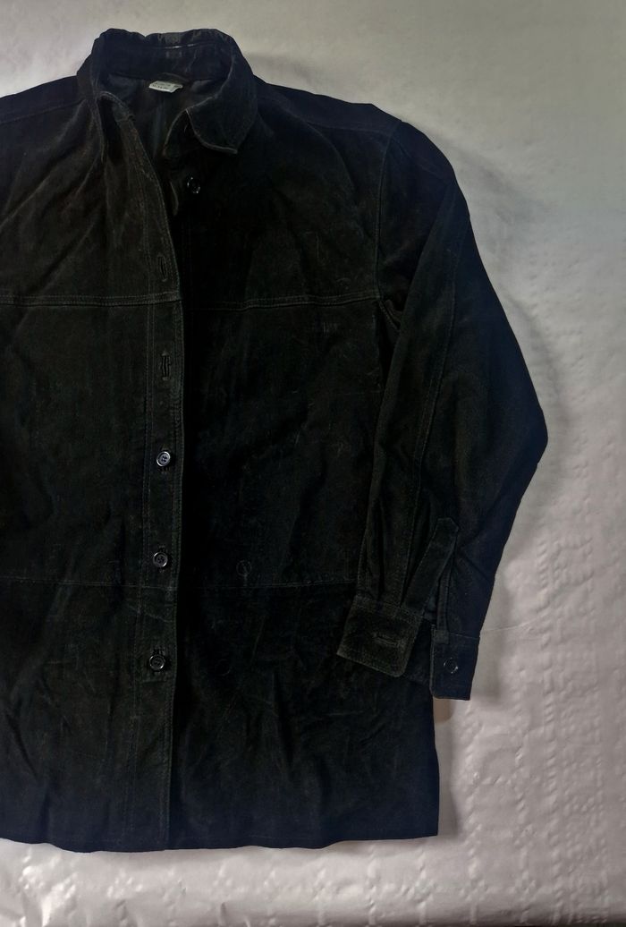 Blouson cuir , long , femme , taille 34 / 36 - photo numéro 4