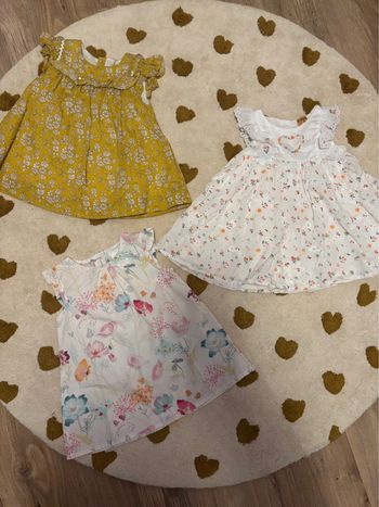 Lot 3 robes fleuries fille 3 mois