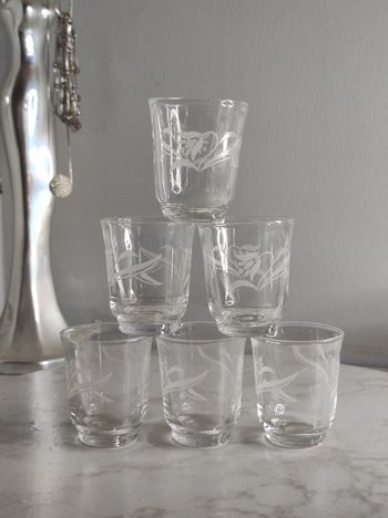 Verres à digestif cristal gravé