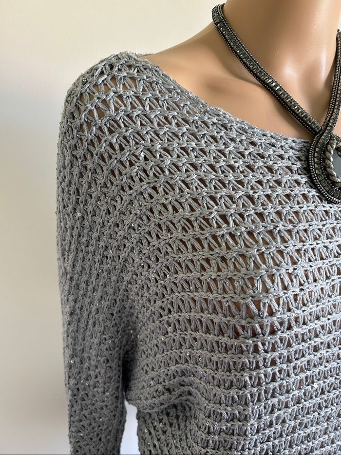 Pull en mailles avec sequins JS Millenium taille unique TBE - photo numéro 4