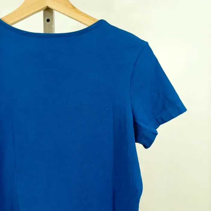 T-shirt bleu col rond Esmara taille L (46/48) basique confortable A1053 - photo numéro 5