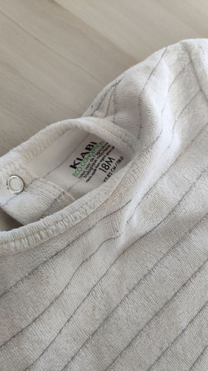 Pyjama blanc mixte lapin brillant Kiabi 18 mois - photo numéro 3