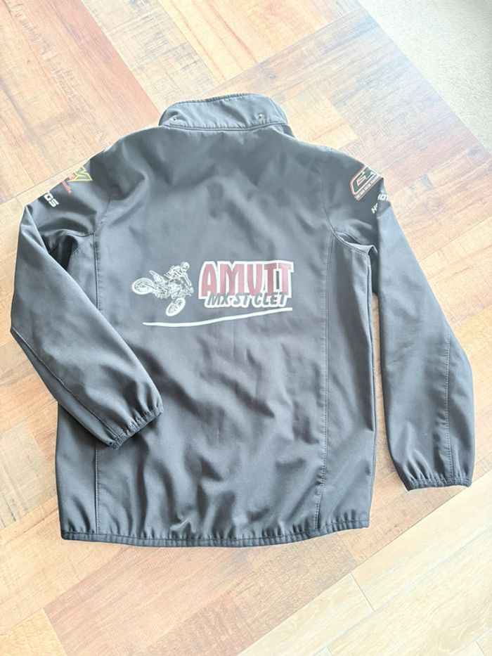 Veste coupe vent polaire noir moto - photo numéro 2