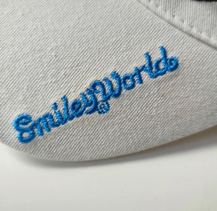 Casquette blanche en coton 57 cm, taille ajustable, smiley world - photo numéro 3