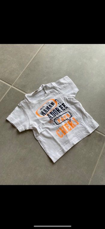 Tee shirt manches courtes Maman Papa 6 mois