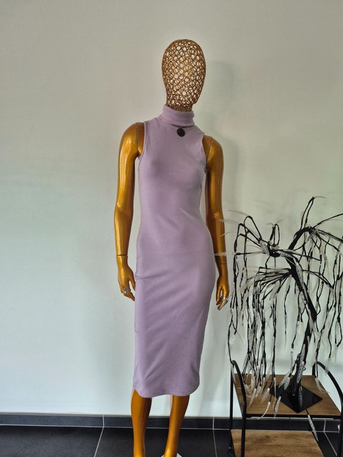 Robe Longue Col Roulé Lila Taille L/40