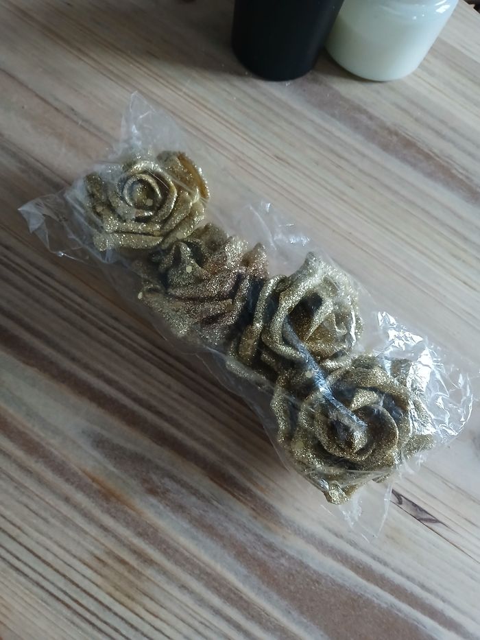 Lot 4 fleurs artificielles doré décoration & travaux manuels