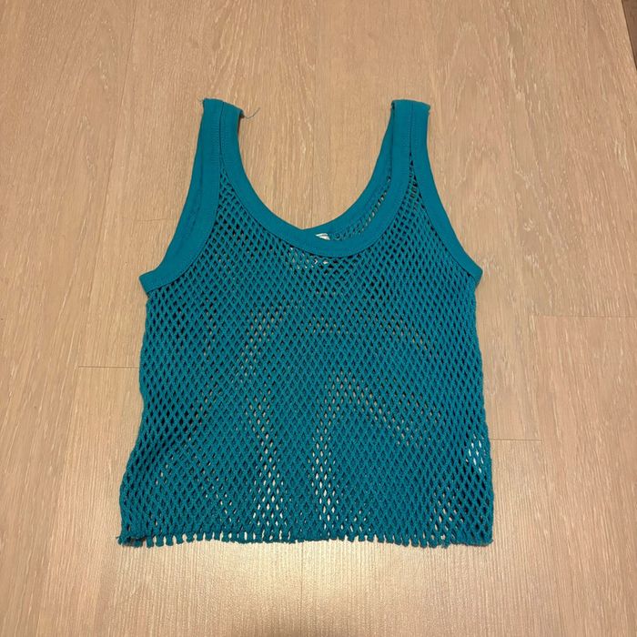 Débardeur résille vintage • bleu • 36 🌿