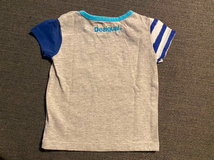 T-shirt Desigual blanc/bleu/gris - photo numéro 2