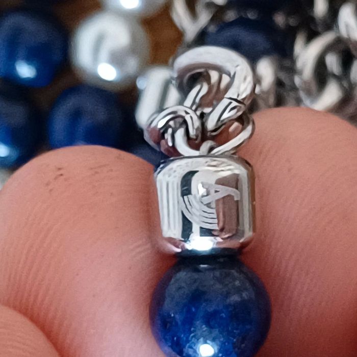 Bracelet y carré lapis-lazuli et acier inoxydable - photo numéro 9