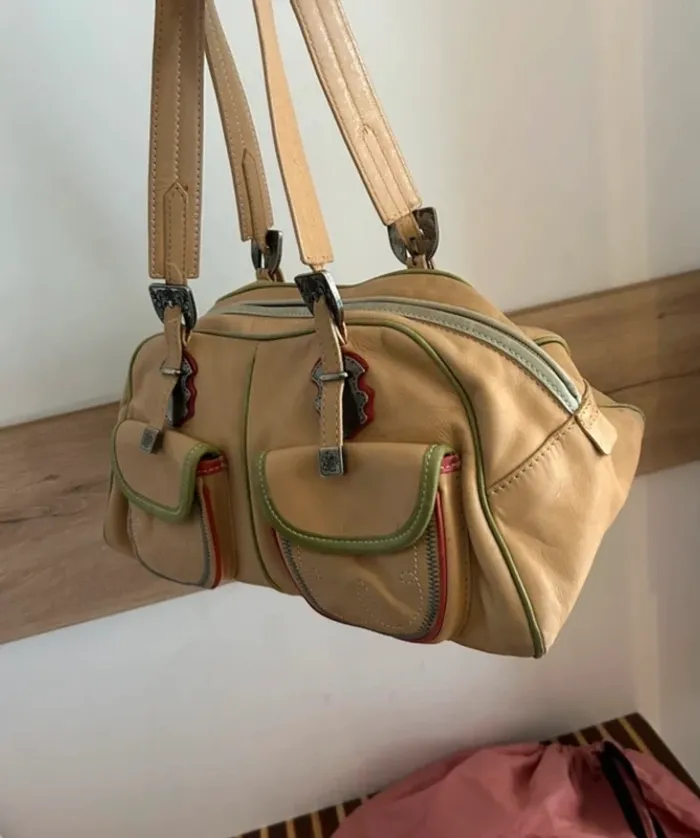 Francesco Biasia sac à main en cuir beige, femme - photo numéro 5