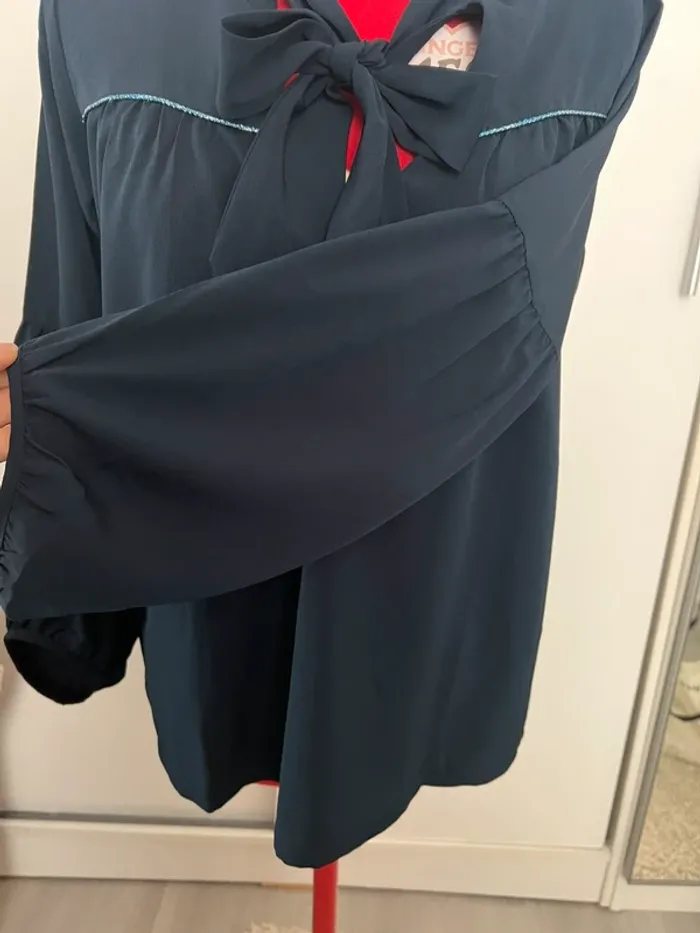 Blouse col lavaliere bleu marine Kaporal - photo numéro 5