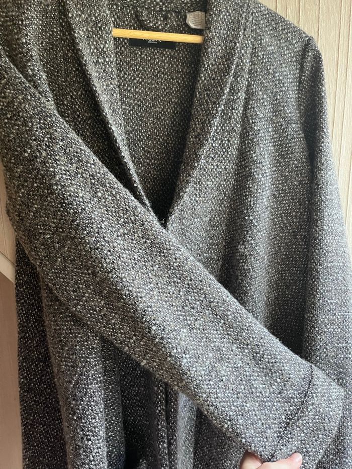 Manteau / veste long laine gris chiné taille 38/40 - photo numéro 7