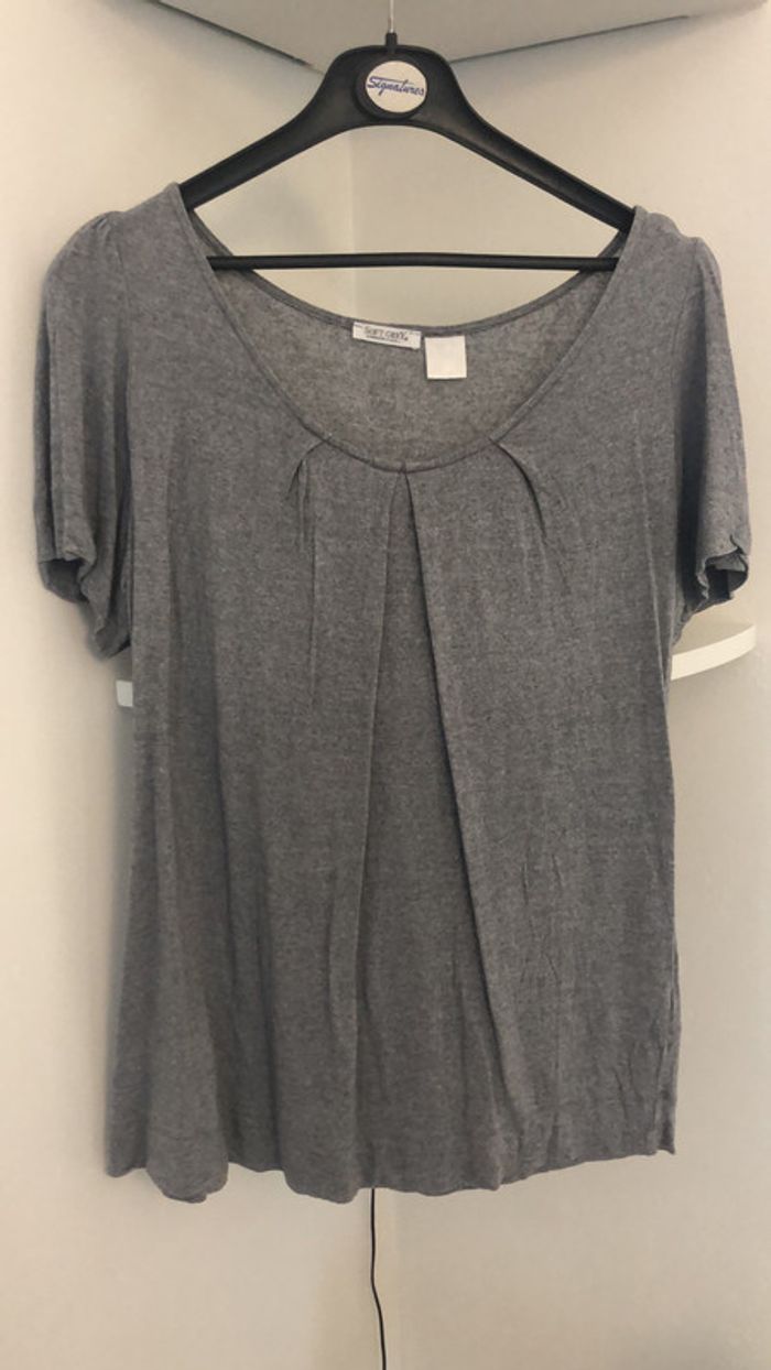 Tee shirt gris soft grey tout simple taille 38/40 - photo numéro 6