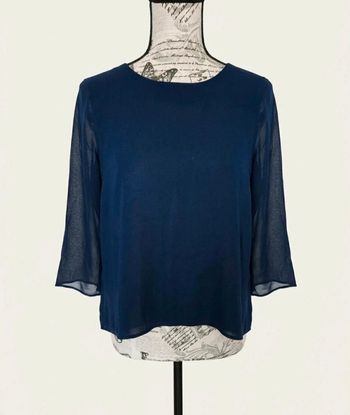 🌸 Blouse Fluide Bleue marine Zara Taille 36🌸