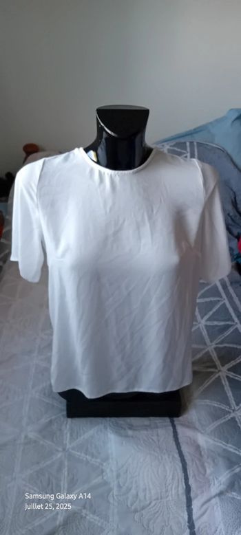 Blouse large  en voile blanche dos ouvert femme M atmosphère