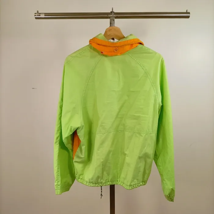 Veste coupe-vent vintage Le Temps des As vert fluo orange coton polyester 80s taille L A1475 - photo numéro 8