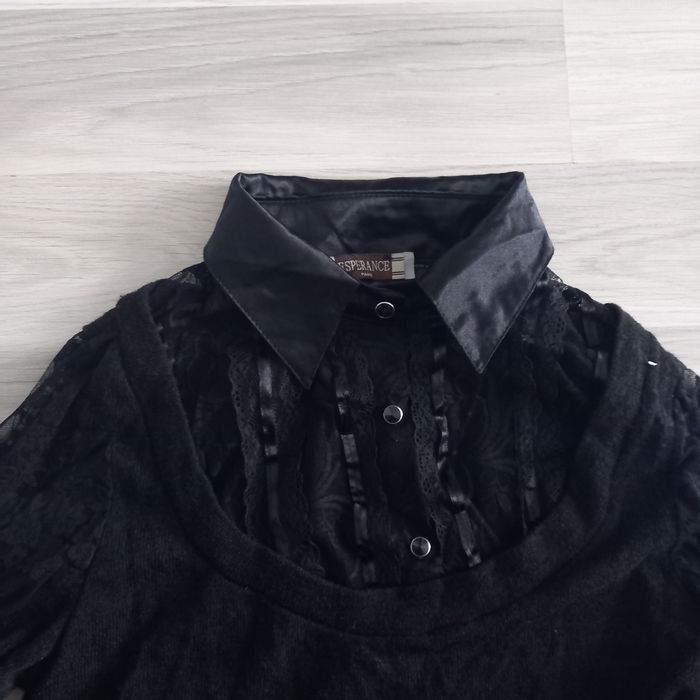 Chemisier femme noir à manches longues Espérance Paris taille unique - photo numéro 2