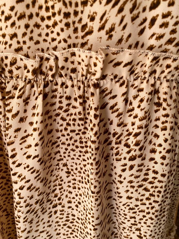 Robe baby doll beige avec tâches marron taille 38 - photo numéro 6