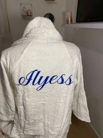 Peignoir de bain enfant à capuche forme kimono T10 ans