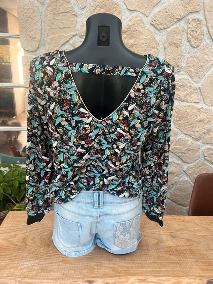 Blouse femme taille S / M 36 / 38 motif tropical dos nu by one - photo numéro 7