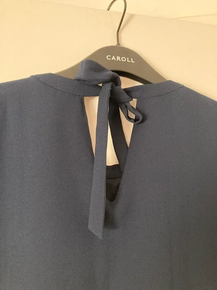 Robe droite bleu marine Cyrillus noeud dans le dos - photo numéro 7