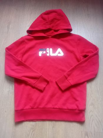 Sweat à capuche rouge et blanc  Fila Taille 12/ 13 ans