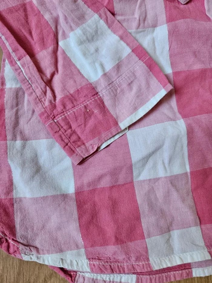 Chemise manches 3/4 à carreaux rose h&m 2 ans - photo numéro 5