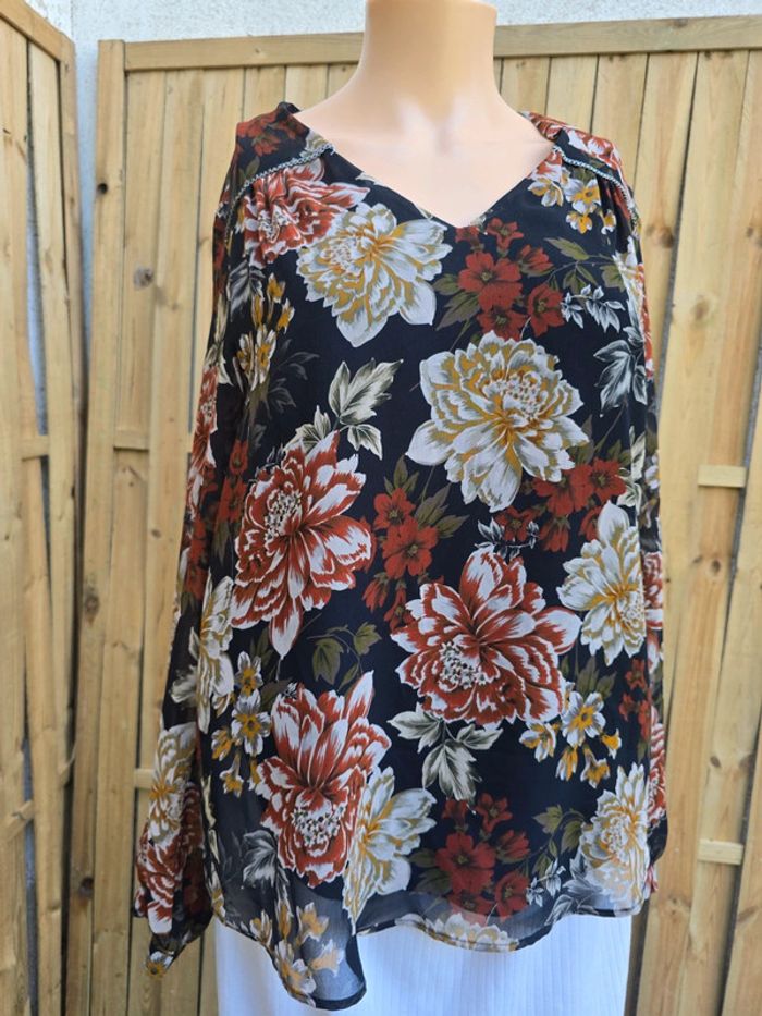Blouse fleurie 🍒Promod🍒très bon état taille 38/40 - photo numéro 4