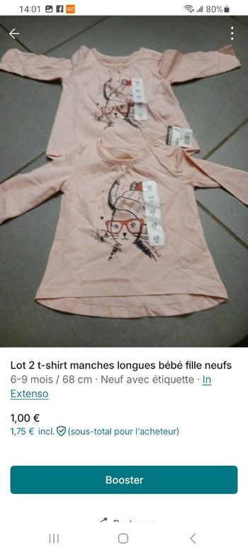 Lot 2 t-shirts bébé fille