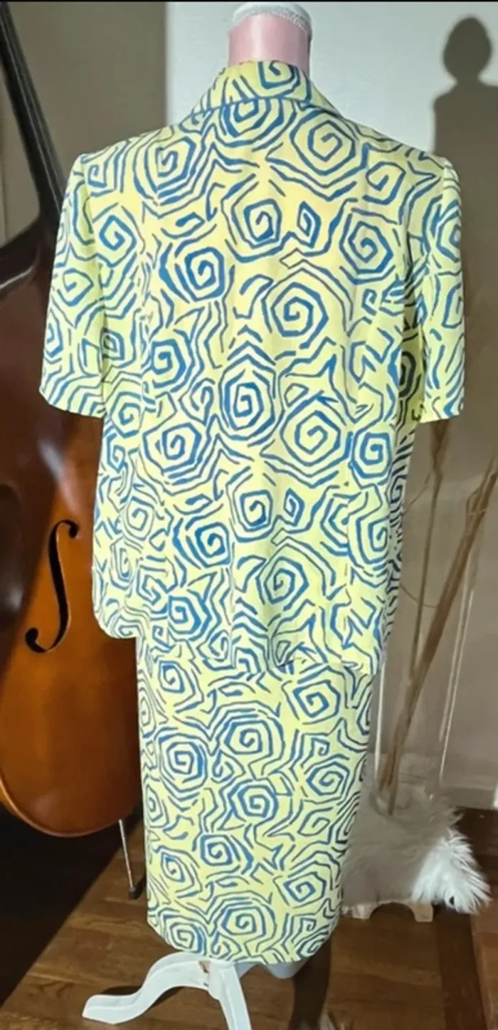 Ensemble deux pièces jupe et chemise Christian Michel Paris taille 46/48 - photo numéro 2