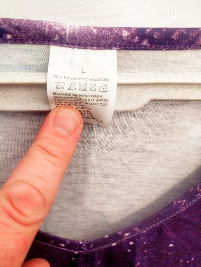 Robe d’été sans manches violette à motif papillon – Taille L – Neuve - photo numéro 5