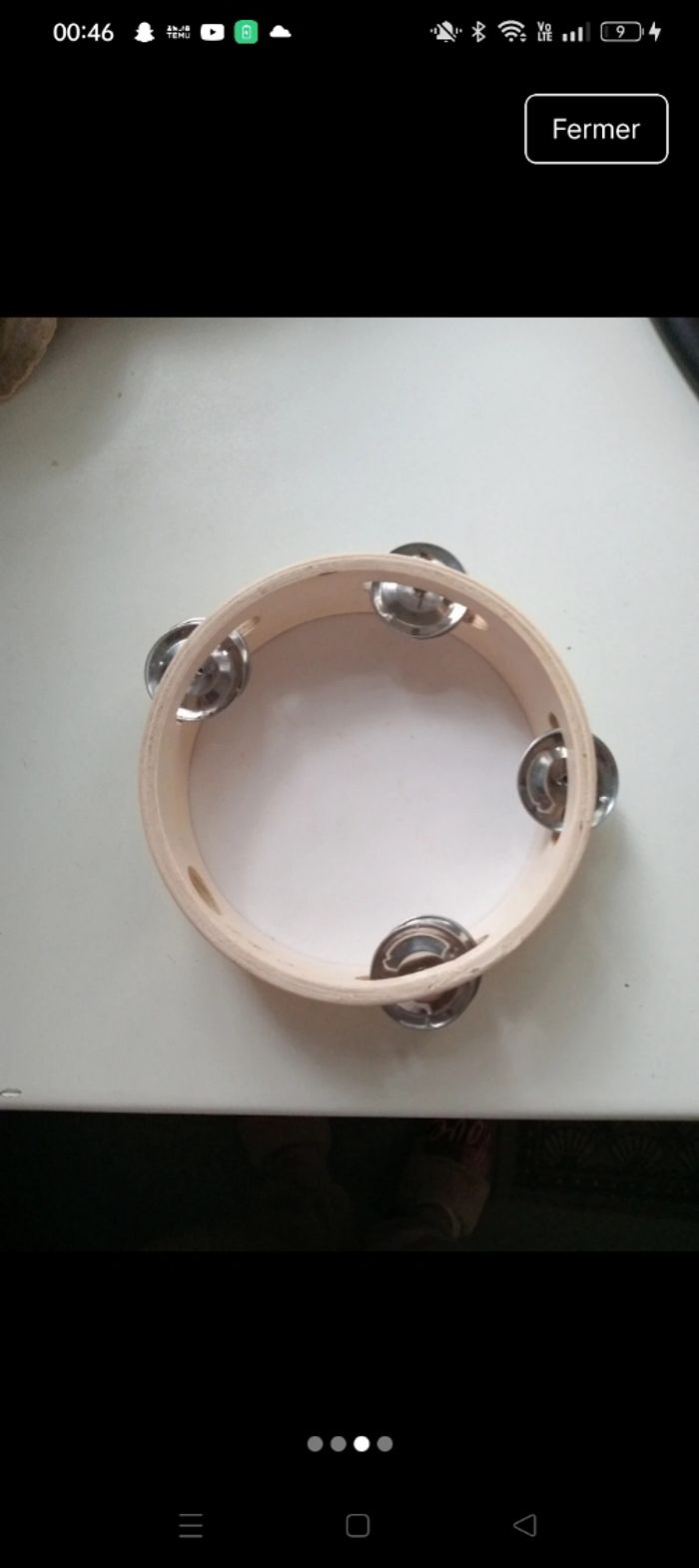 Tambourin en bois - photo numéro 3