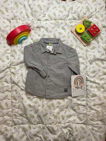 chemise manches longues gris motifs étoiles noir 12 mois orchestra