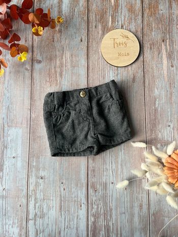 Short hiver gris 3 mois