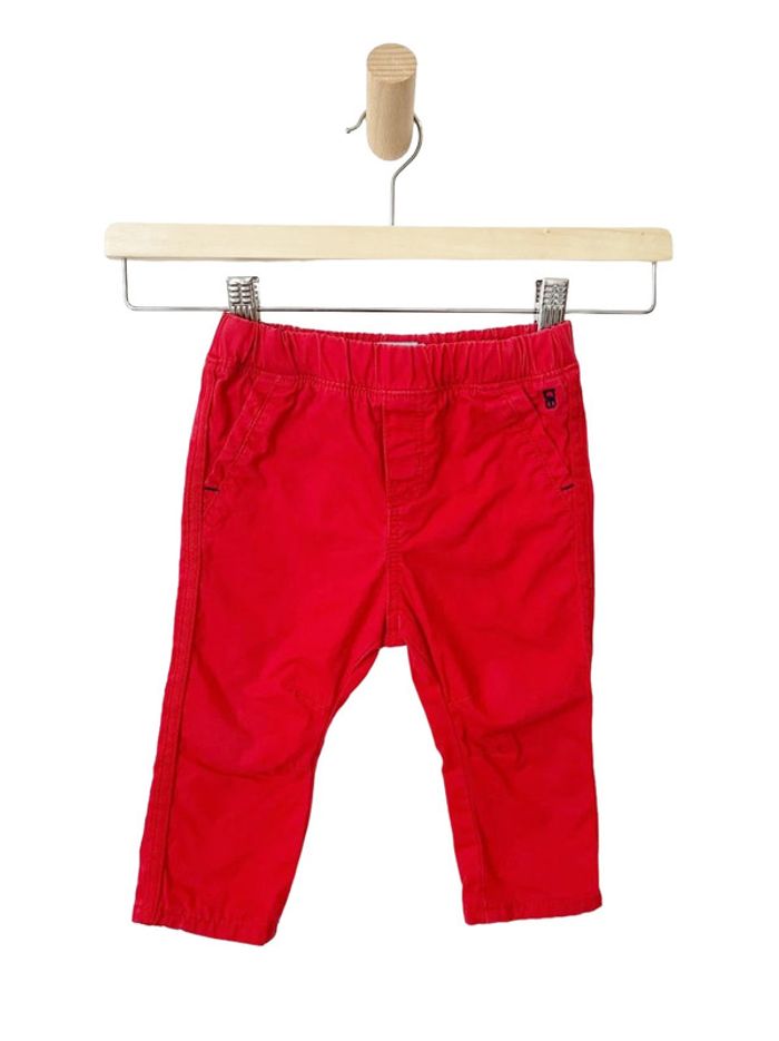 Pantalon confortable rouge, à taille élastique - Obaïbi 12 mois (74cm)
