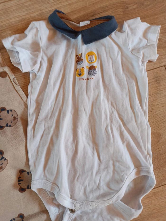 Ensemble garçon barboteuse short salopette bodie polo - photo numéro 2