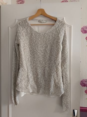 Pull gris pailleté taille L 