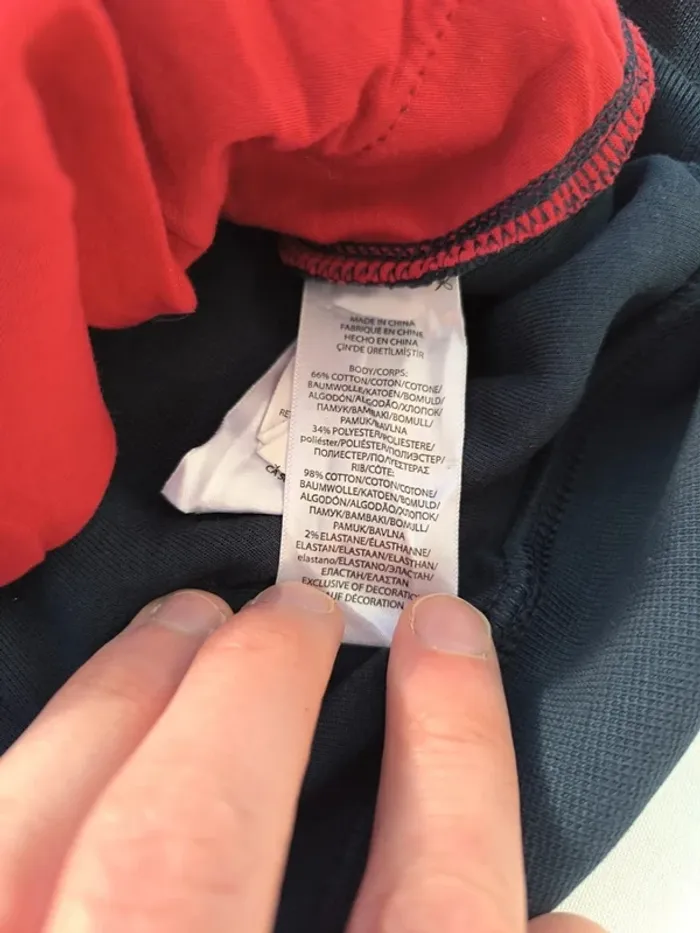 Sweat 1/4 zippé bleu marine logo blanc grosse tâche devant taille M Ralph Lauren homme - photo numéro 9