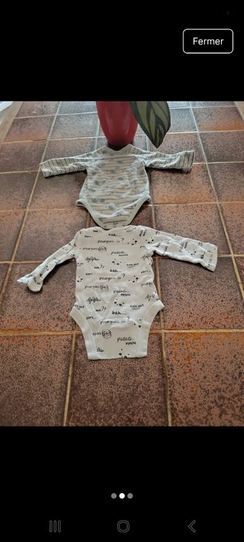 Lot 2 bodies manches longues mixte