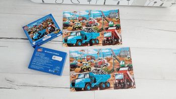 Puzzle 100 pièces Hua Dada véhicules de construction chantier 381 x 254 mm Neuf