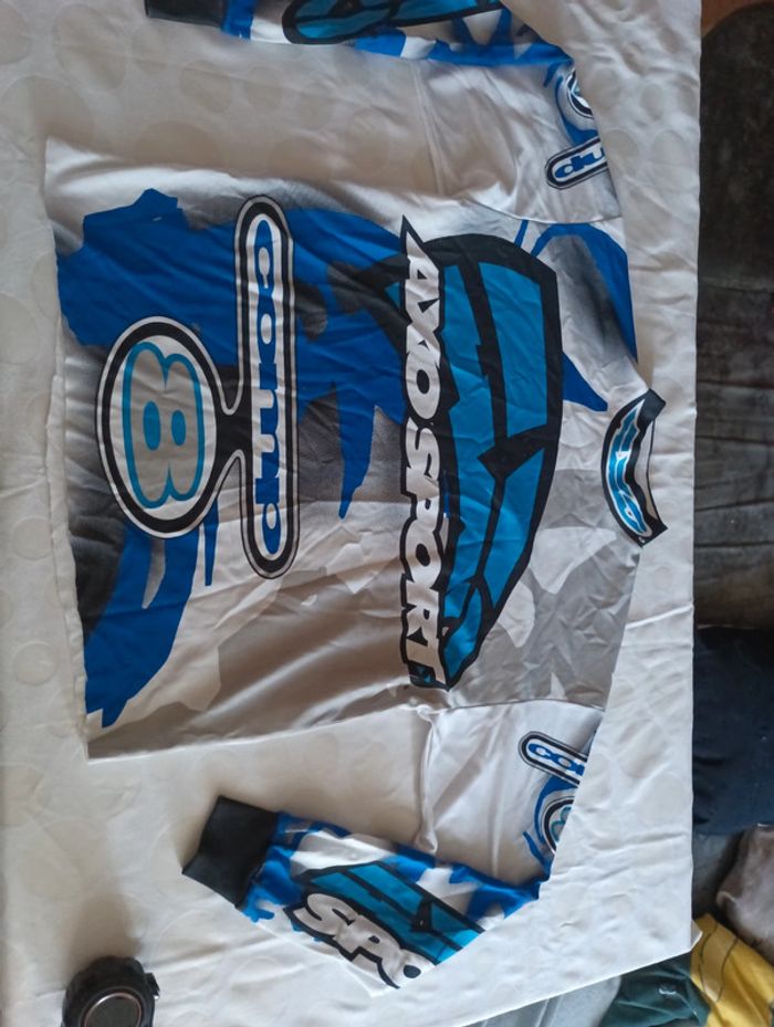 Tee shirt manches longues homme sport moto cross taille M Axo Sport rétro vintage