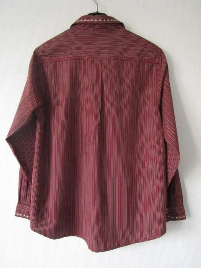 Chemise vintage rayée rouge/bordeaux 44 TBE - photo numéro 10