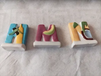 Lot 3 fèves lettres alphabet