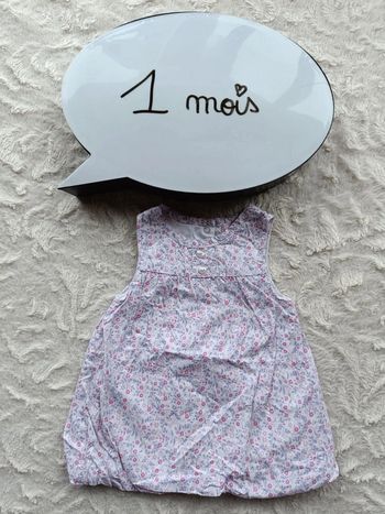 Robe boule sans manche Fille 1 mois Fleurs 100% coton