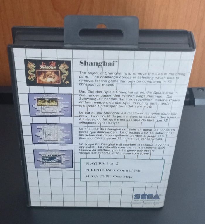 😍 rétro gaming sega master system Shanghai complet - photo numéro 7