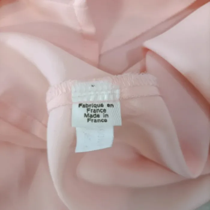 Blouse rose poudré plissée - Printemps -Made in France Blouse Vintage plis religieux Taille 40 A1094 - photo numéro 7